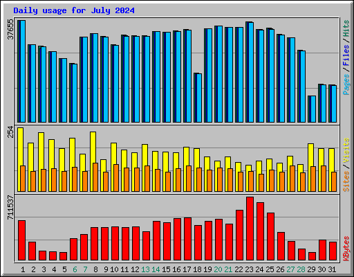 Daily usage for July 2024