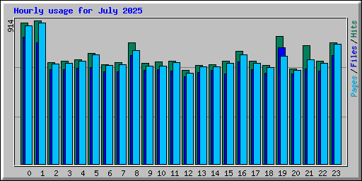 Hourly usage for July 2025