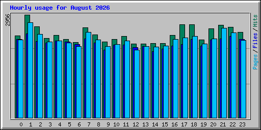 Hourly usage for August 2026